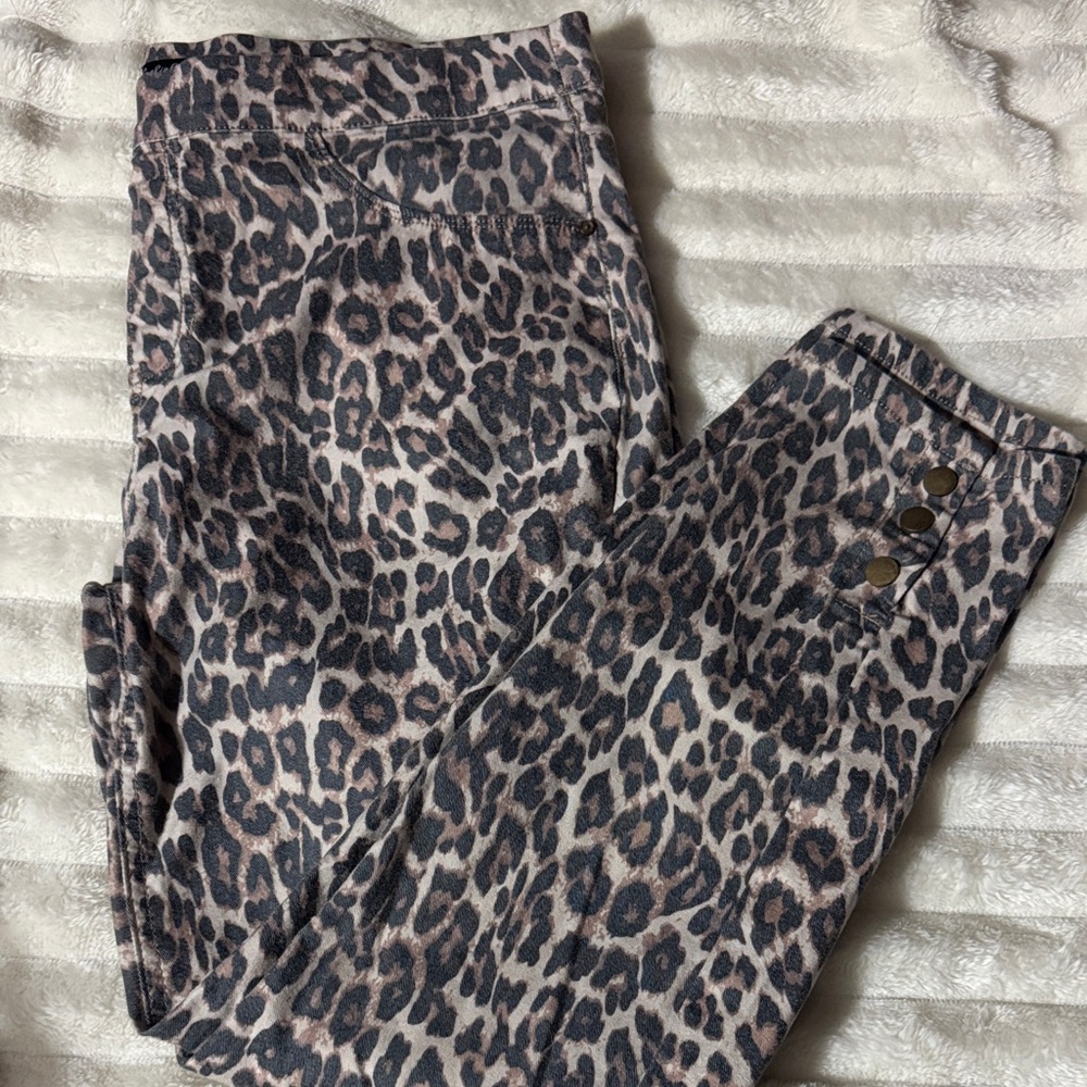 CHARLIE B Animal Print Skinny Jeans - Black and Brown